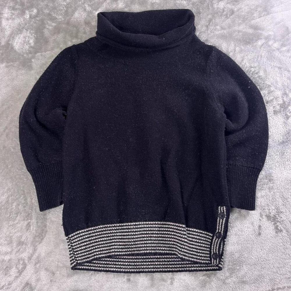 Vintage Patagonia Women’s L Lambswool Turtleneck Sweater Black Button Hem